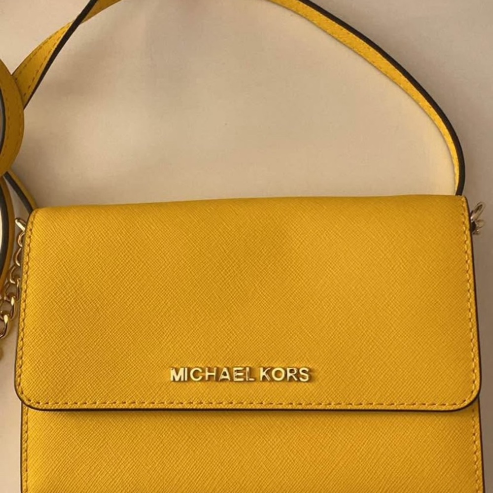 Michael Kors Yellow Crossbody wallet bag